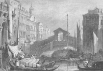 Gravure Rialto Brug S. Prout 1828